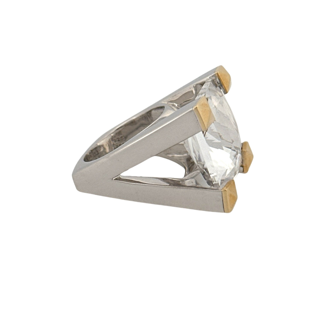 Renata Grande Ring w/ Faceted Clear Quartz