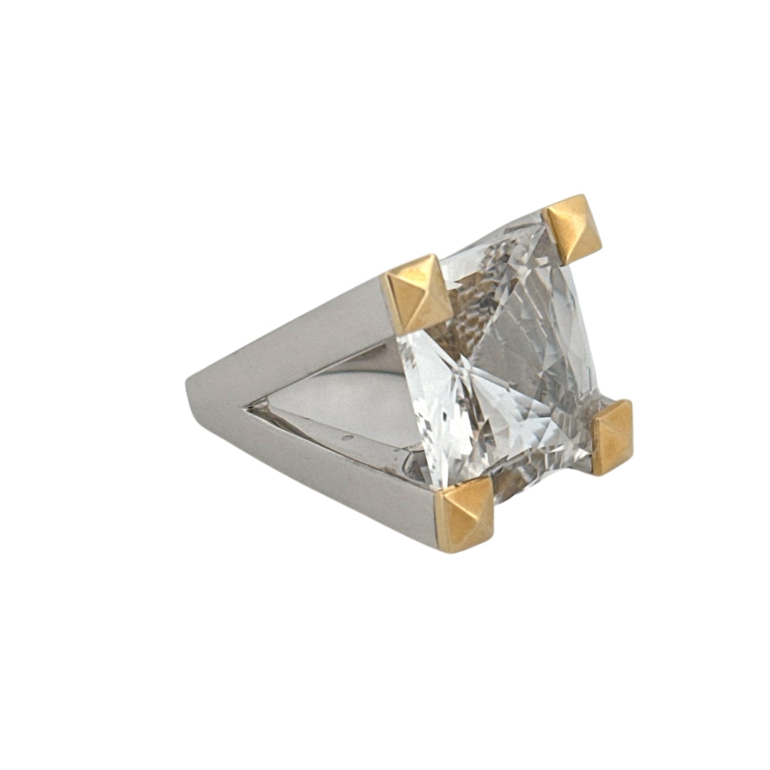 Renata Grande Ring w/ Faceted Clear Quartz