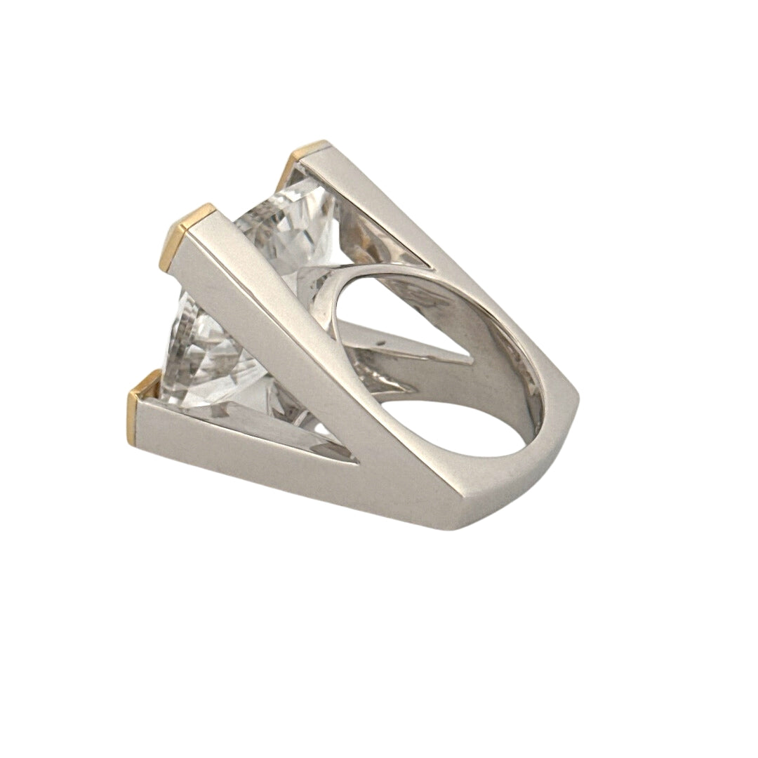 Renata Grande Ring w/ Faceted Clear Quartz