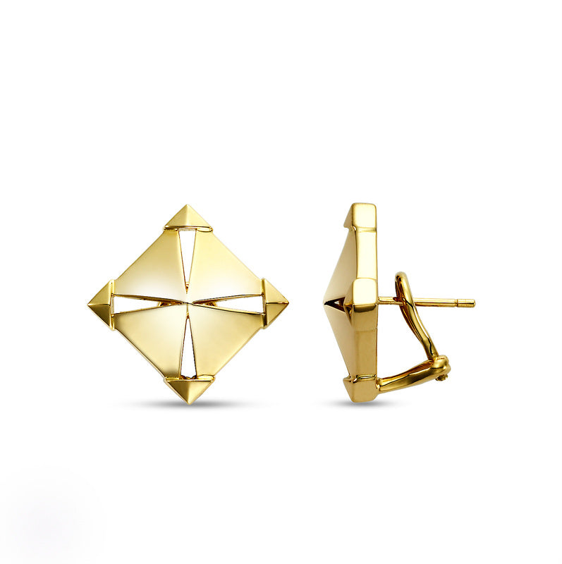 18k pyramid earrings