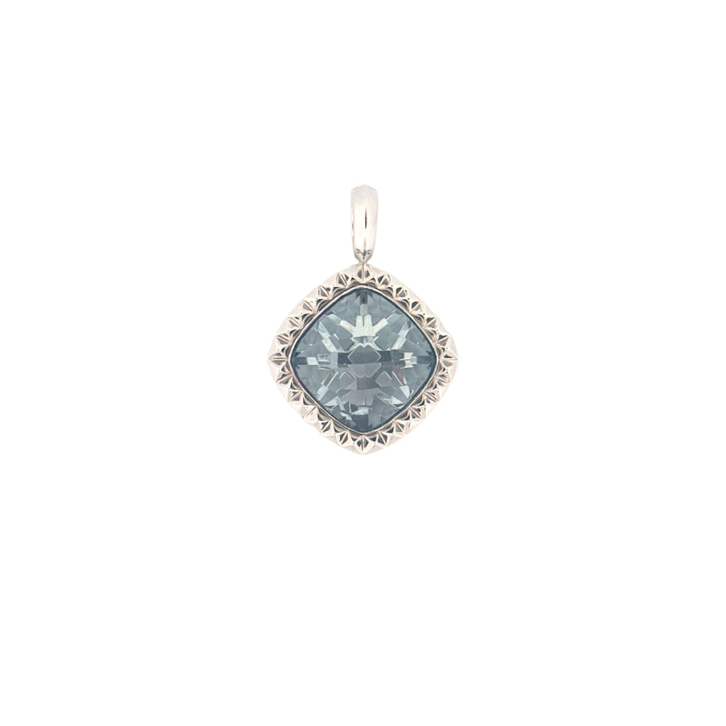 Dulce Mezza Square Enhancer in Sterling Silver w/ Blue Topaz